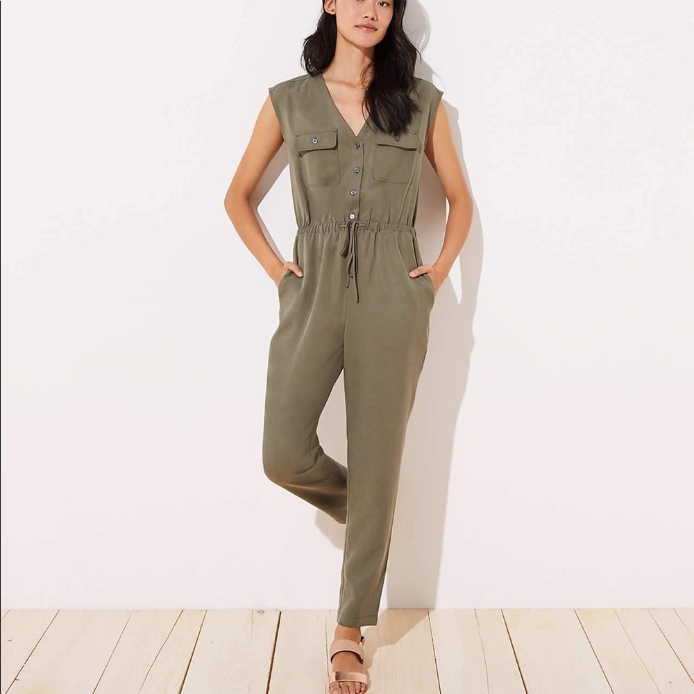 Loft green jumpsuit